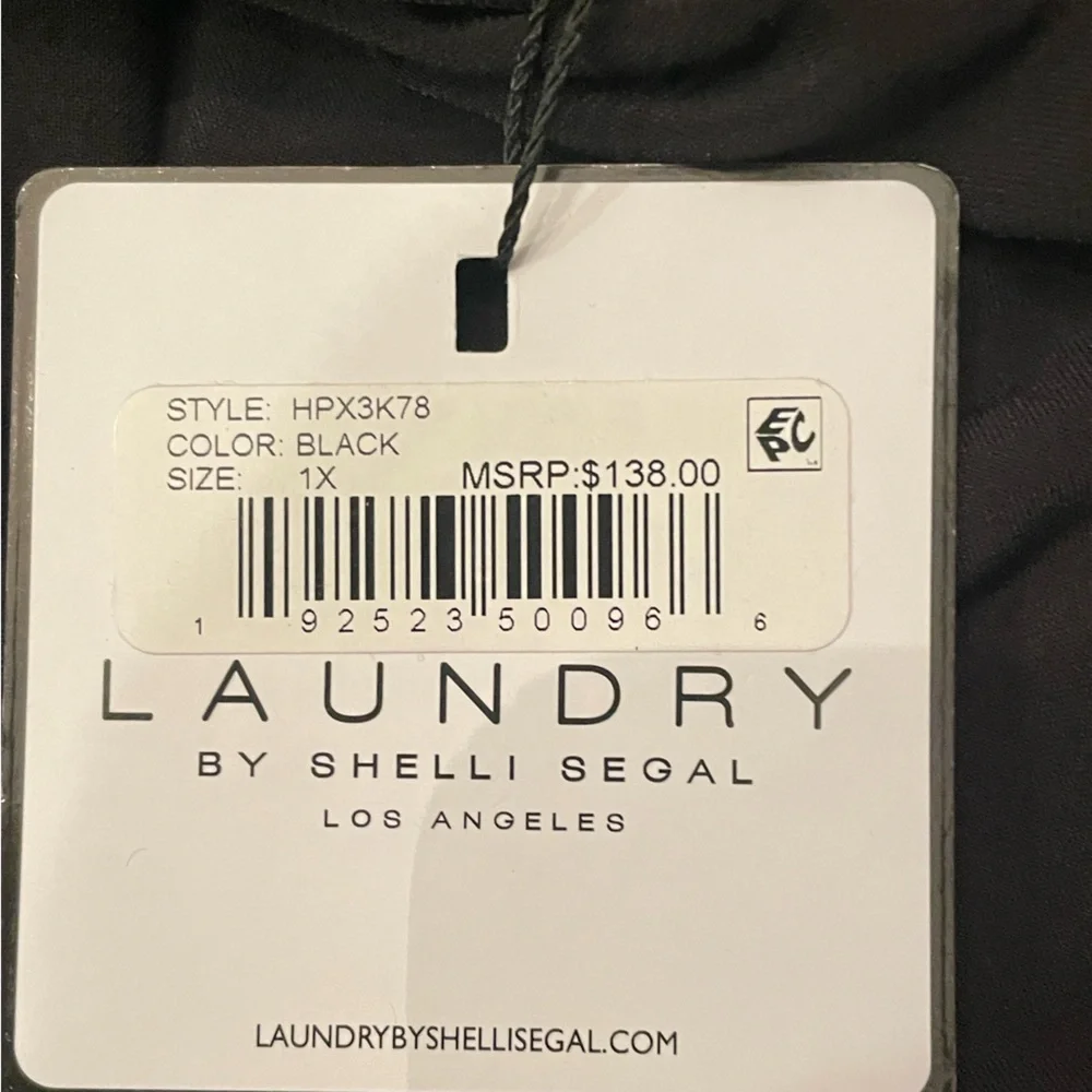 Laundry by Shelli Segal Black V-Neck Sheath Dress Knee Length Women's Size 1X - Picture 13 of 15